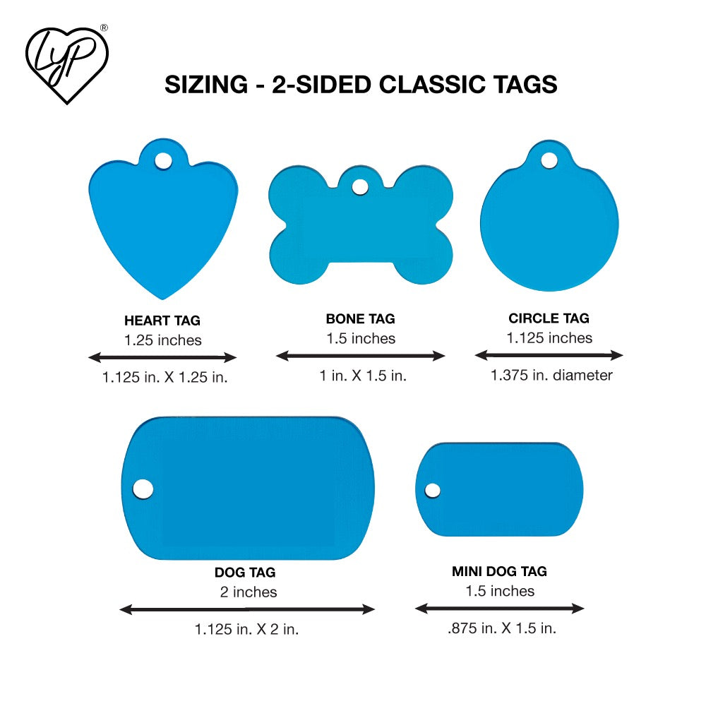 Classic Two-Sided Heart Dog & Cat Tag - Stainless & Brass LYP
