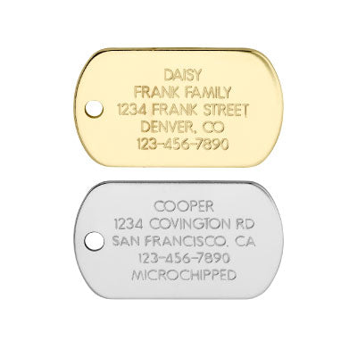 Classic Two-Sided Mini Dog & Cat Tags - Stainless & Brass LYP