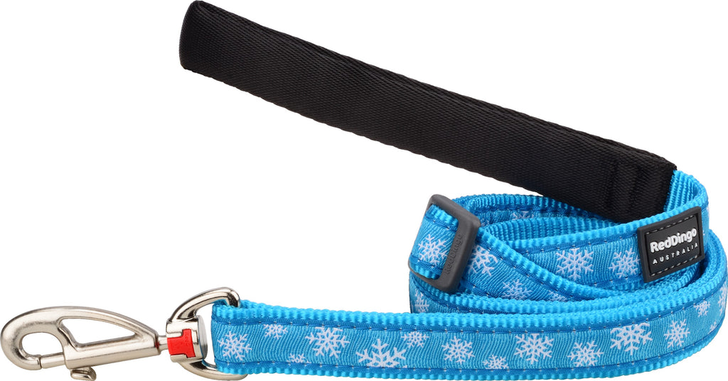 Designer Dog Leash - Snowflake Turquoise - Dog Tags and More - Love Your Pets