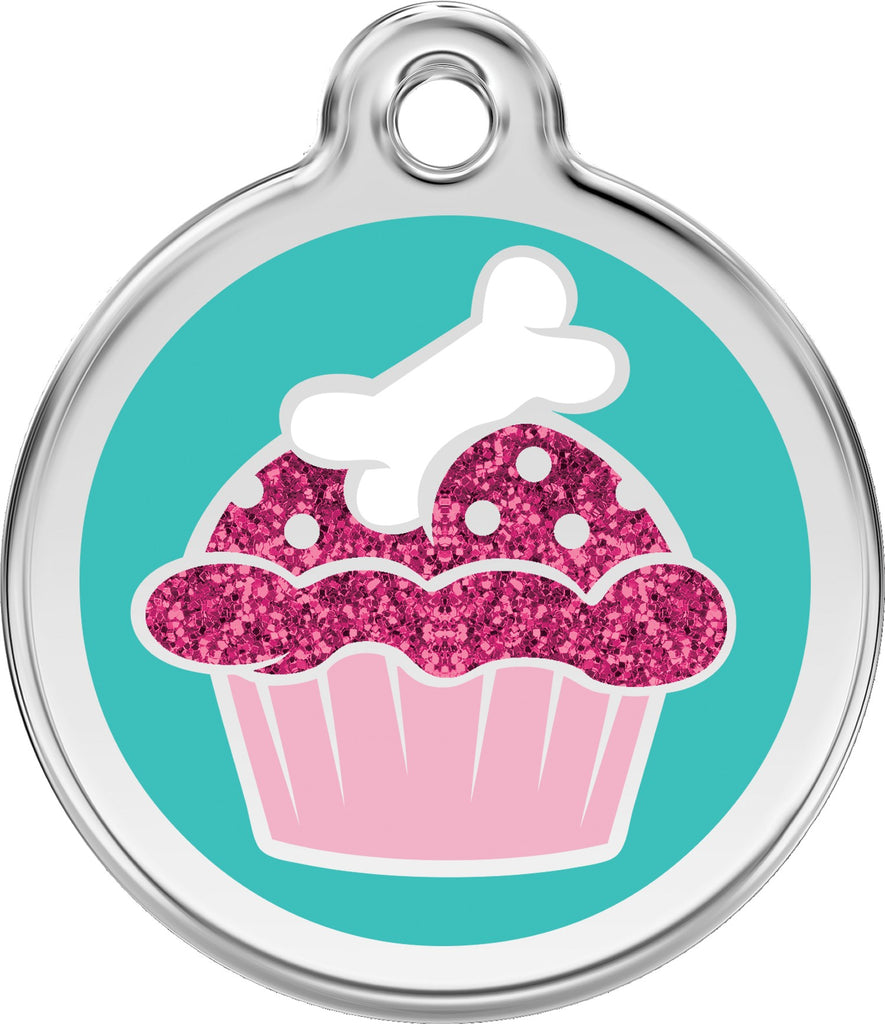 Enamel & Stainless Steel Glitter Cupcake - Dog Tags and More - Love Your Pets