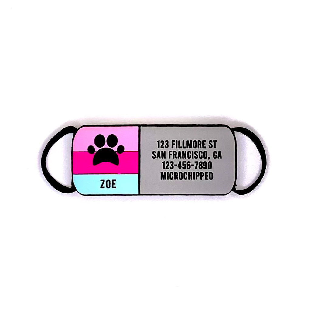 Soundless Paw Pet Collar ID - Multiple Colors Available - Dog Tags and More - Love Your Pets
