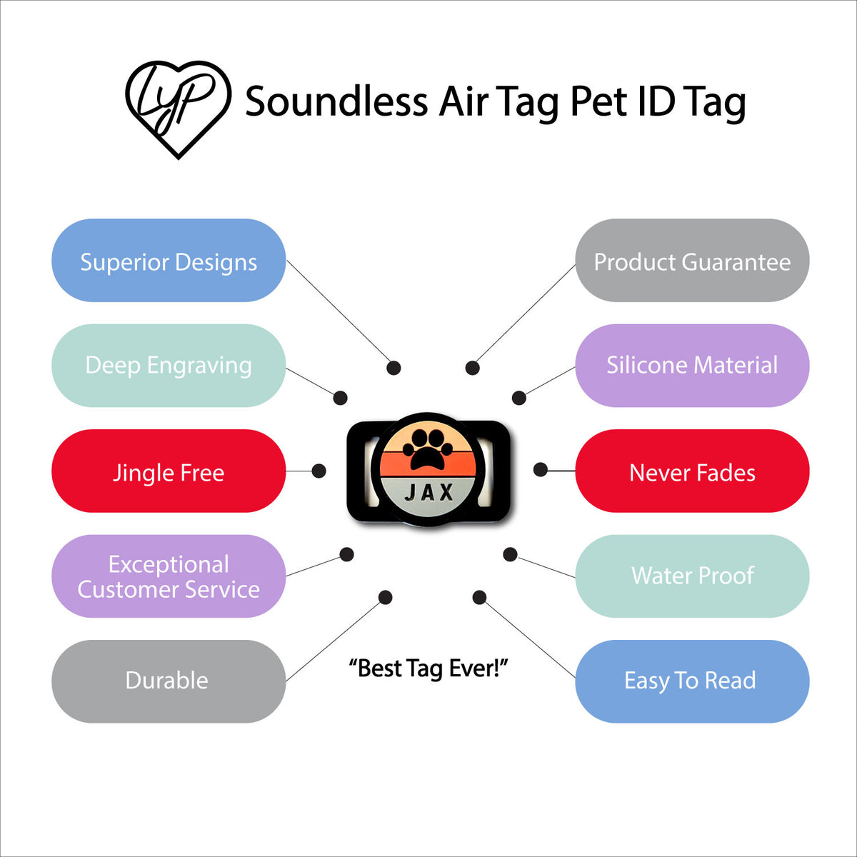 Soundless Paw AirTag Collar ID Tag – Love Your Pets