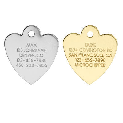 Classic Two-Sided Heart Dog & Cat Tag - Stainless & Brass LYP