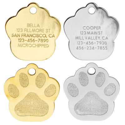Classic Paw Dog Tags - Stainless & Brass LYP