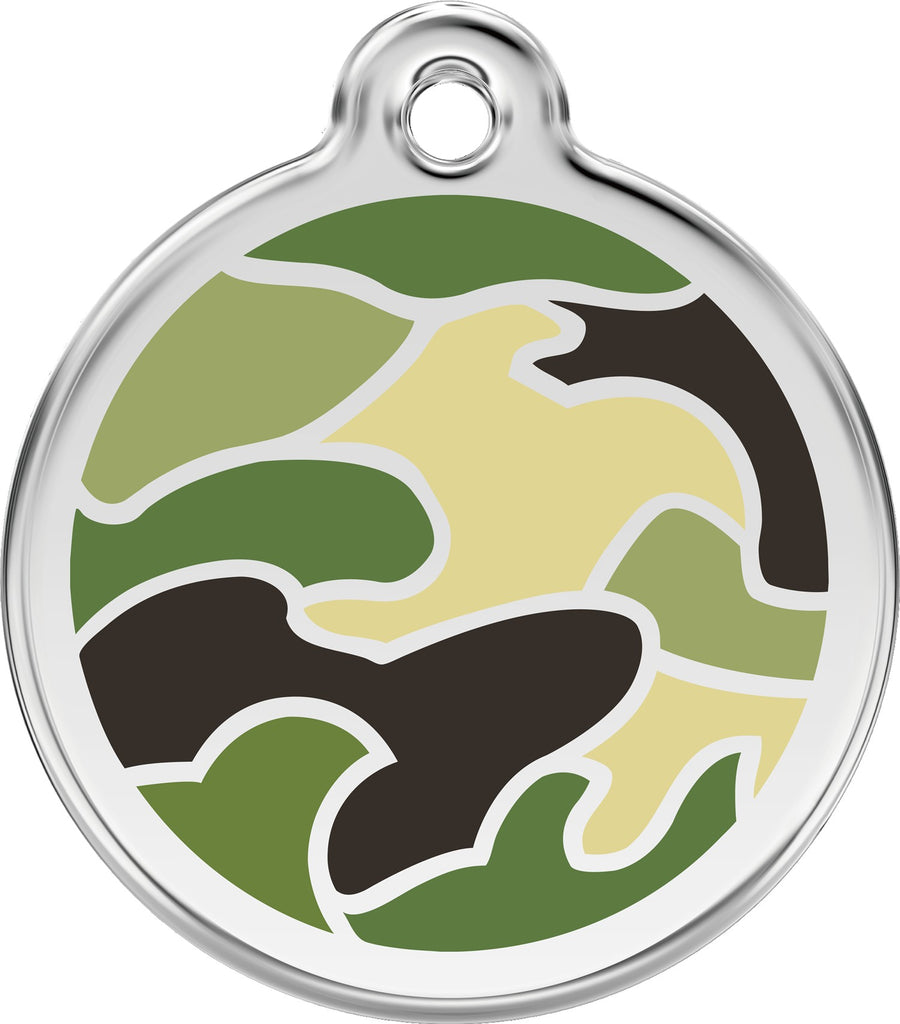 Enamel & Stainless Steel Camouflage - Multiple Colors Available - Dog Tags and More - Love Your Pets