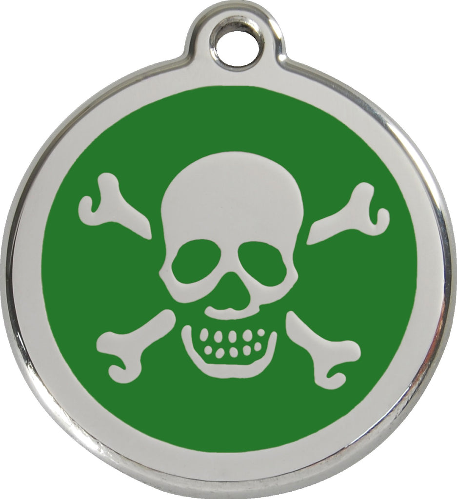 Enamel & Stainless Steel Skull & Crossbones - Multiple Colors Available - Dog Tags and More - Love Your Pets