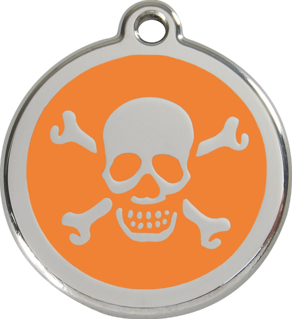 Enamel & Stainless Steel Skull & Crossbones - Multiple Colors Available - Dog Tags and More - Love Your Pets