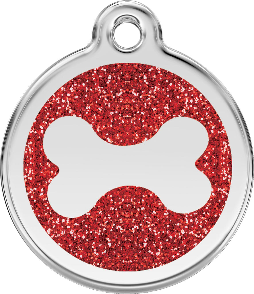 Glitter Enamel & Stainless Steel Bone - Multiple Colors Available - Dog Tags and More - Love Your Pets