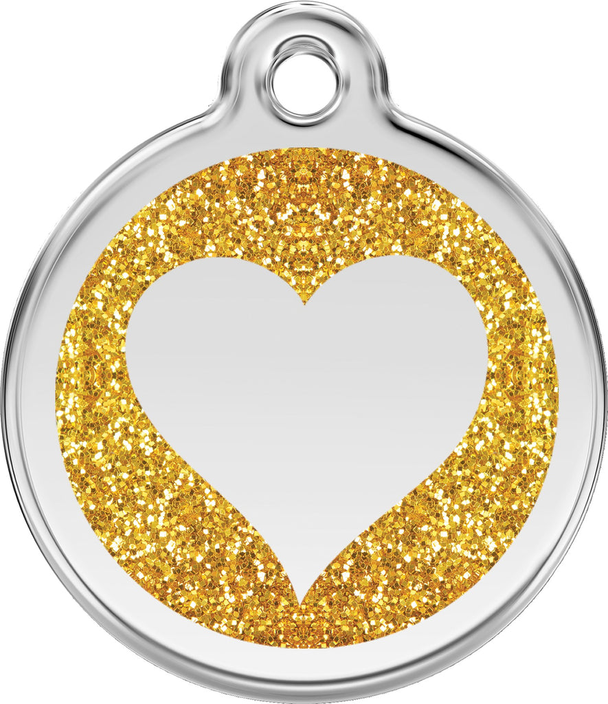 Glitter Enamel & Stainless Steel Heart - Multiple Colors Available - Dog Tags and More - Love Your Pets