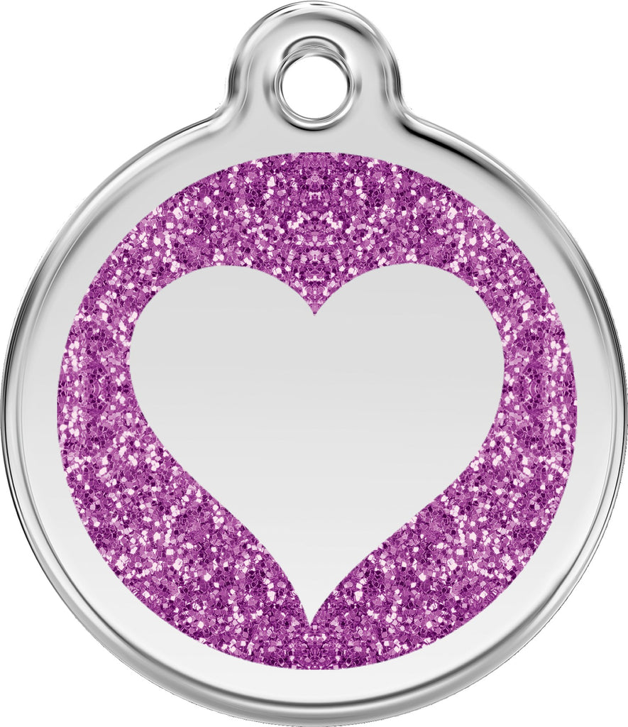 Glitter Enamel & Stainless Steel Heart - Multiple Colors Available - Dog Tags and More - Love Your Pets