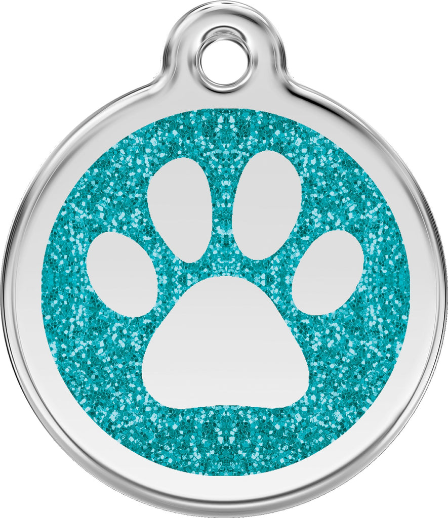 Glitter Enamel & Stainless Steel Paw - Multiple Colors Available - Dog Tags and More - Love Your Pets