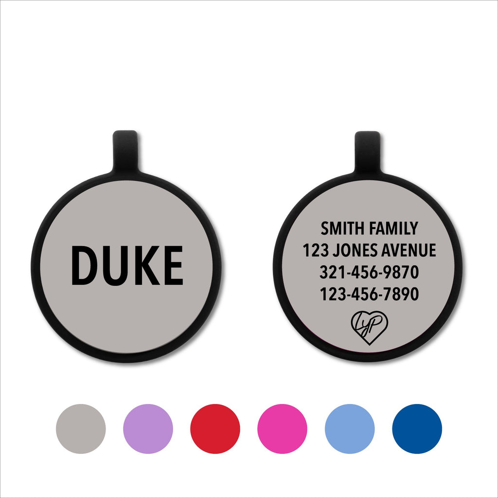 Soundless Circle Dog Tags - Multiple Colors Available