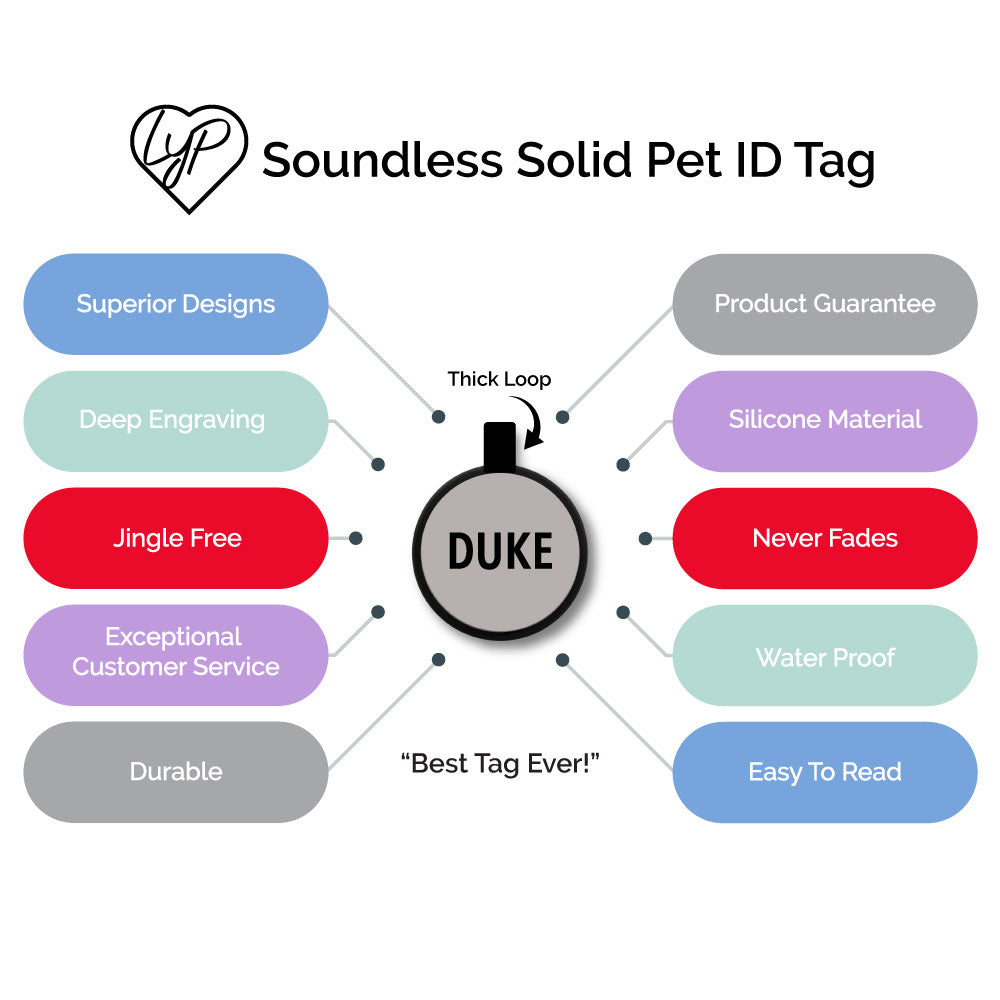 Soundless Service Animal Emotional Support Pet Tag Dog Tags