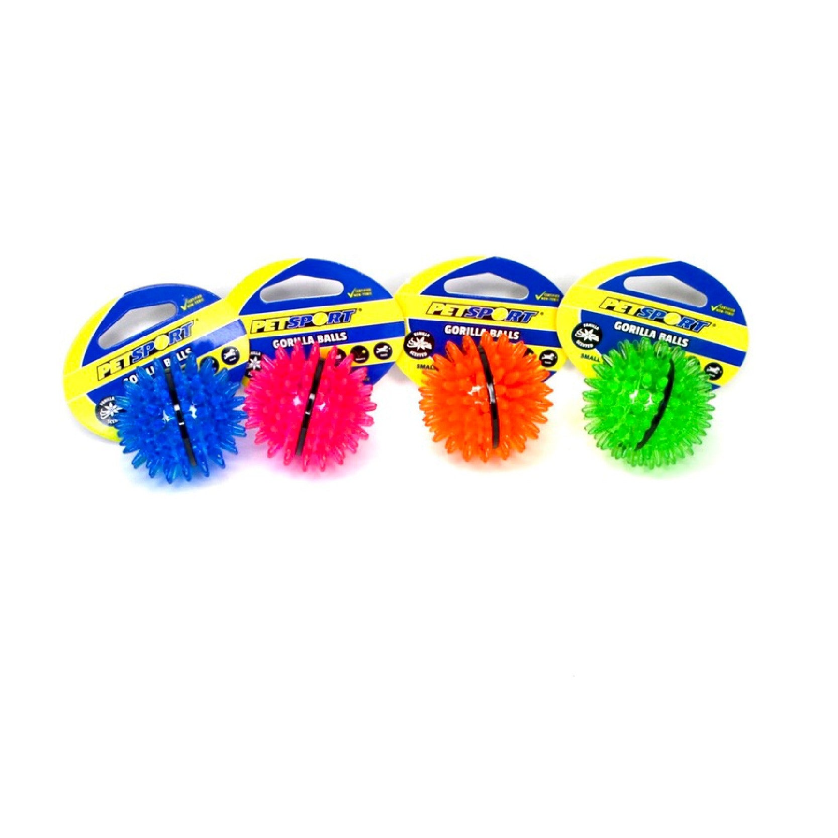 PetSport Gorilla Spiky Squeaker Ball Dog Toy - Extra Large 5\", Durable TPR Rubber, Cleans Teeth & Gums